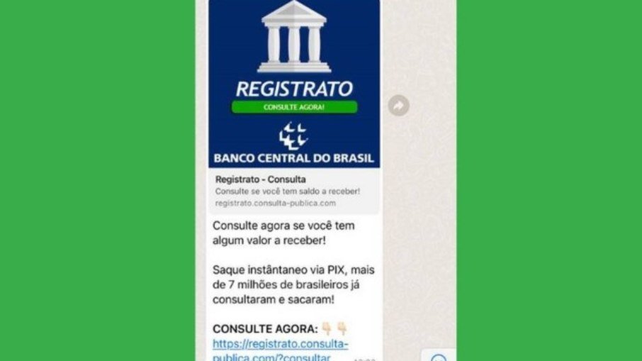 Golpe do WhatsApp promete saque de dinheiro esquecido no Banco Central