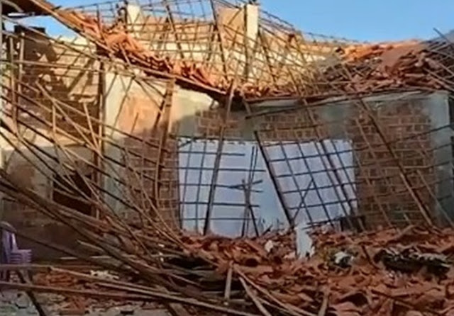 Teto de igreja em construção desaba no Conjunto Abolição em Mossoró região Oeste do RN