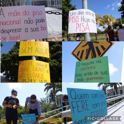 Professores em Greve fazem ato na Governadoria: “Um dia era do Piso, hoje nos pisa”
