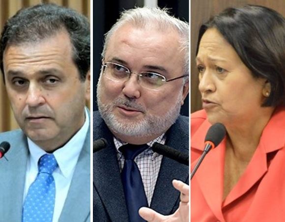 Fátima e seus dois Senadores, Jean Paul e Carlos Eduardo