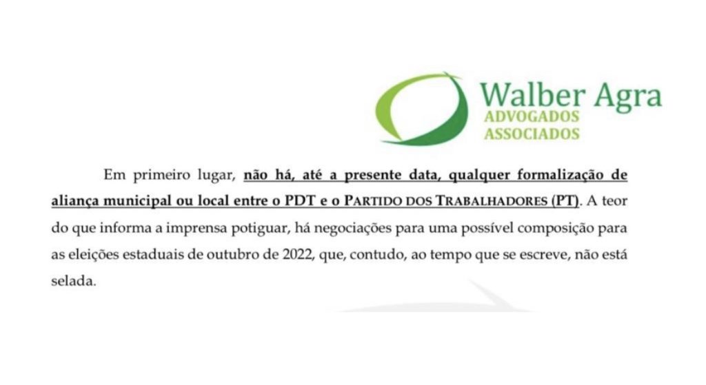 PDT nacional ainda não reconhece pré-candidatura de Carlos Eduardo Alves na chapa do PT