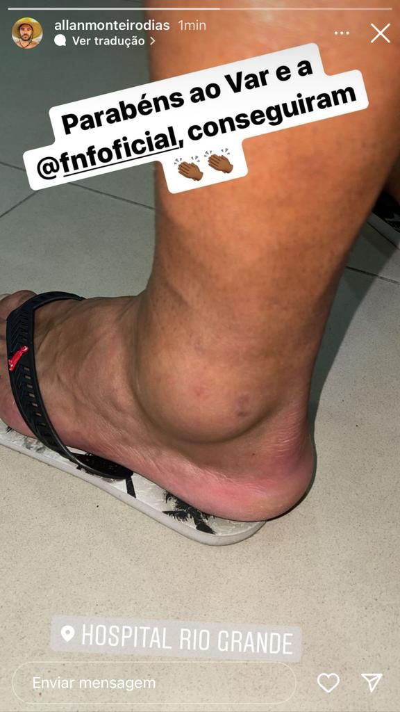Lesionado, capitão do ABC reclama do VAR e FNF após pênalti não marcado