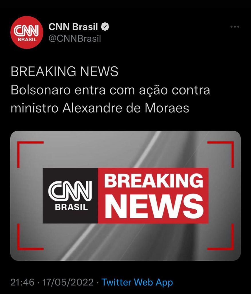 Bolsonaro entra com ação contra o ministro Alexandre de Moraes