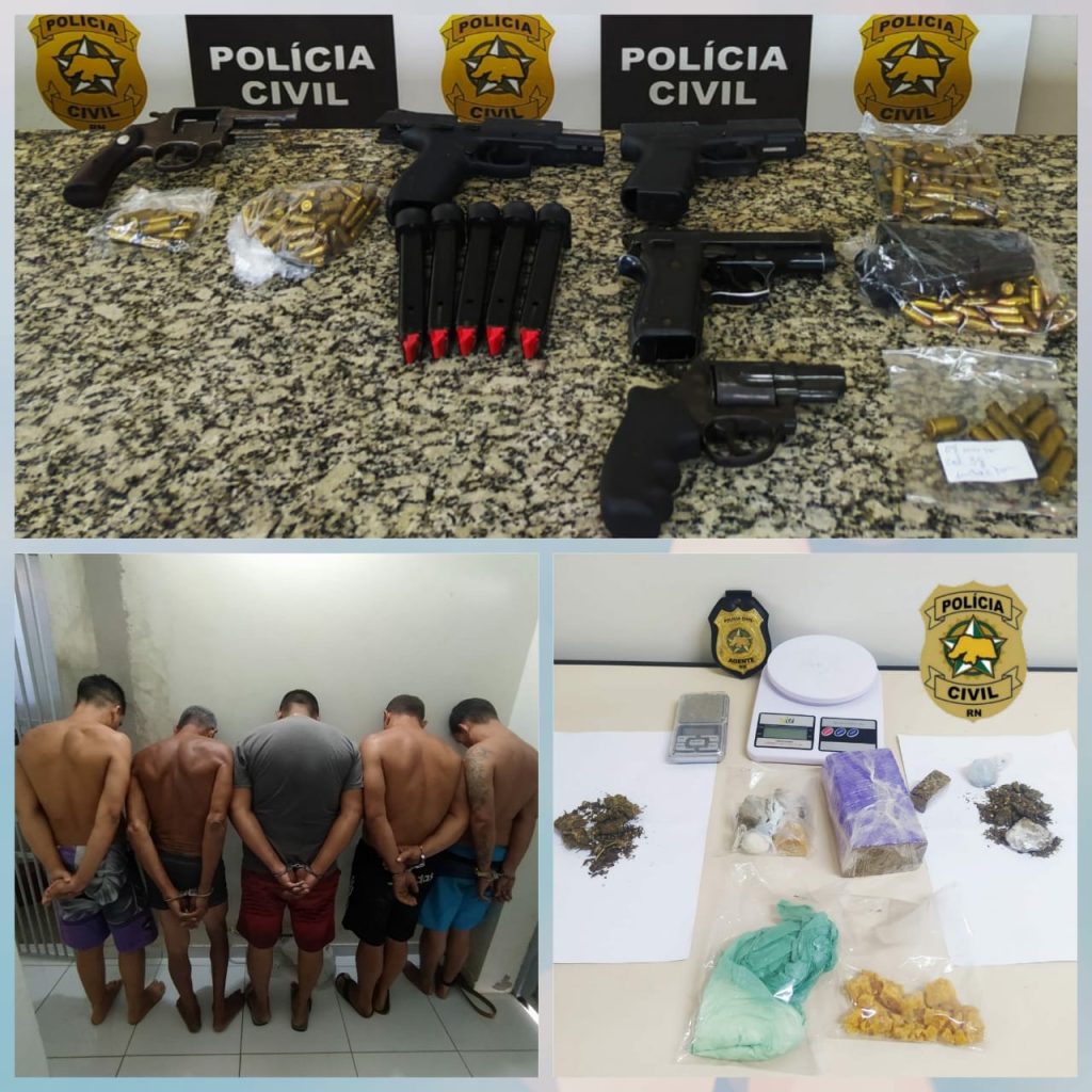 Polícia Civil prende seis pessoas em flagrante e apreende drogas em Pau dos Ferros