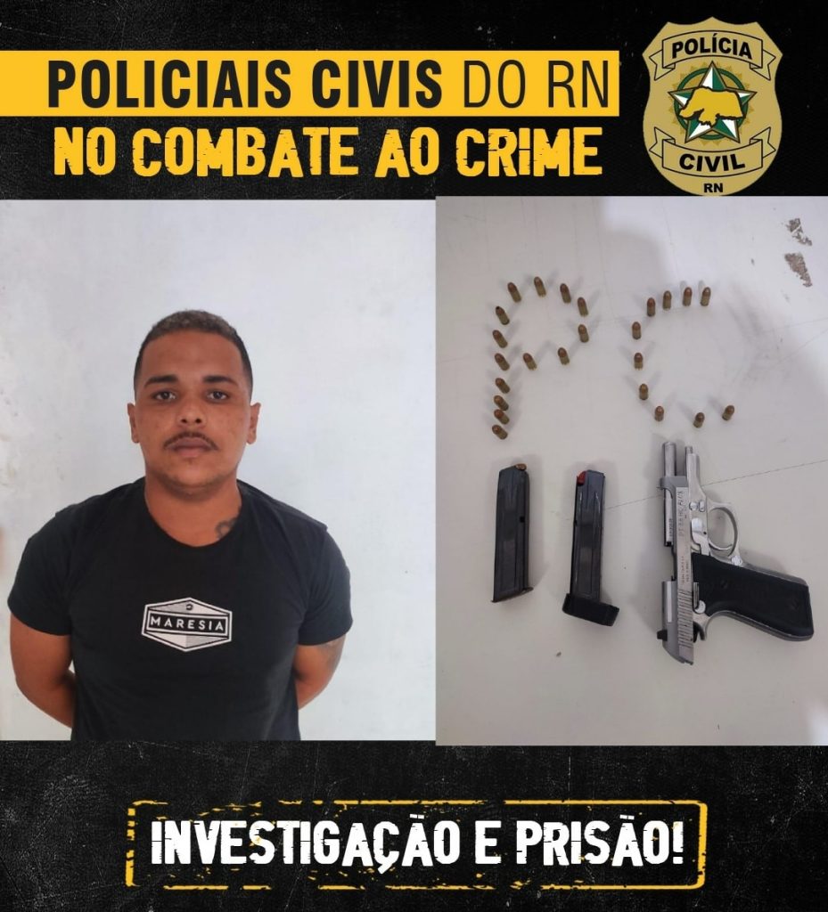 Tornozelado é preso com pistola roubada em Mossoró