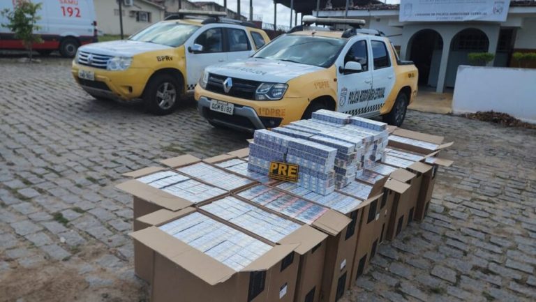 PM apreende carga com mais de 11 mil cigarros sem nota fiscal na Grande Natal
