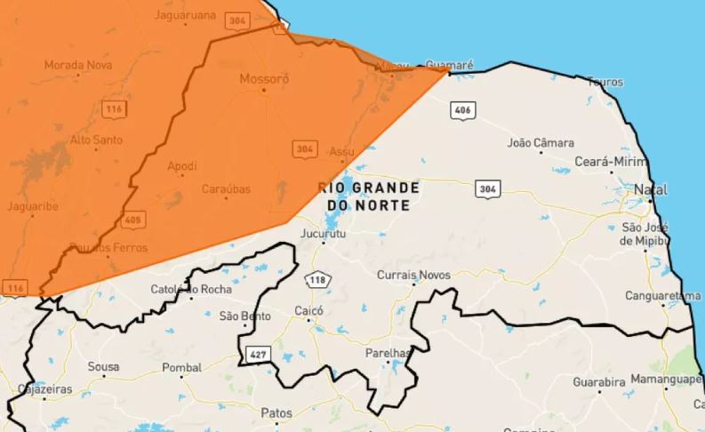 Inmet emite alerta de chuvas intensas para Mossoró e mais 54 cidades potiguares