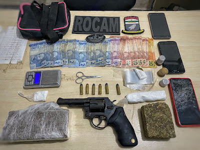 ROCAM apreende drogas e arma em Parnamirim/RN.