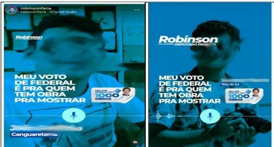 MP Eleitoral processa Robinson Faria por propaganda antecipada em rede