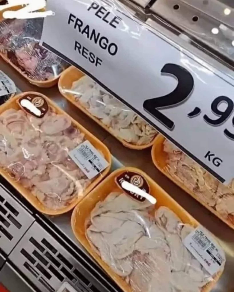 Supermercado vende pele de frango a R$ 2,99 o quilo e recebe críticas