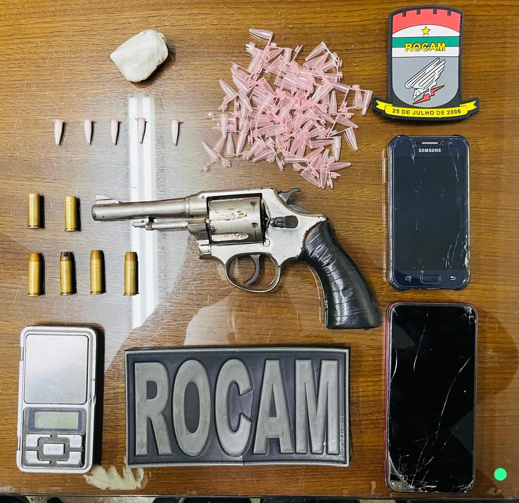 ROCAM apreende arma de fogo, drogas e prende criminosos após confronto no bairro Alecrim