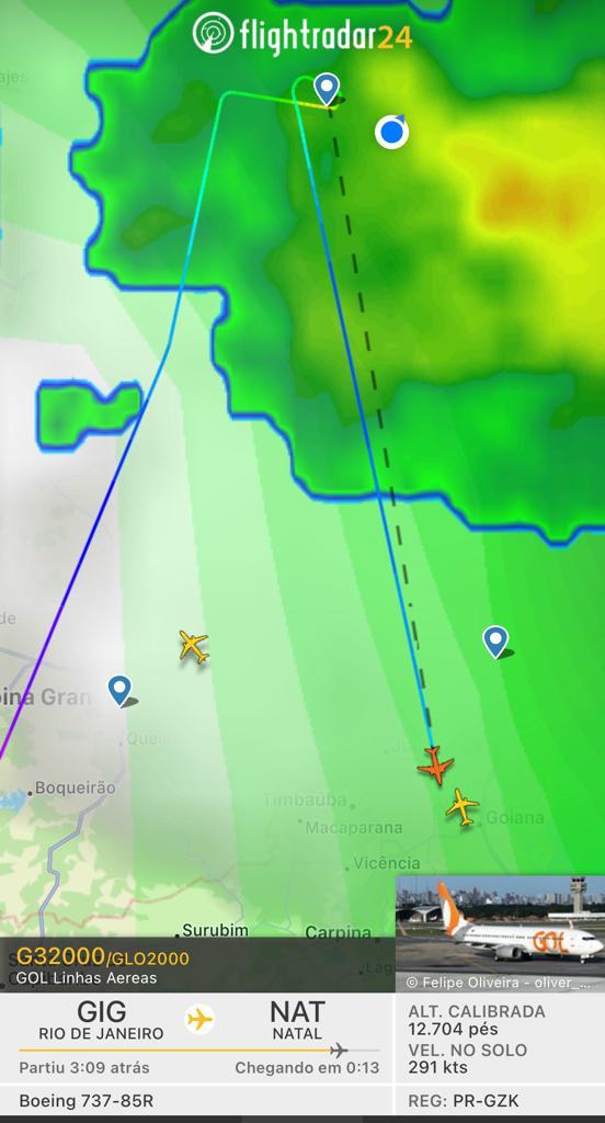 Falta de teto impede aterrissagem em Natal e avião faz pouso em Recife