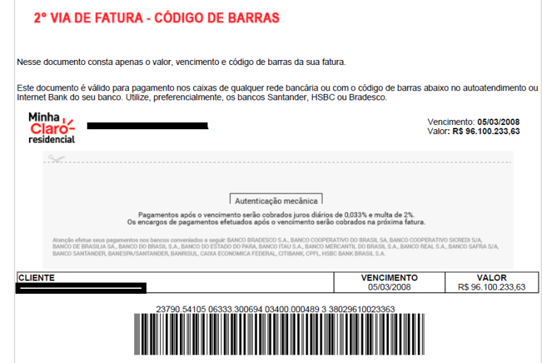 EM NATAL: Claro multa cliente em quase 100 mil reais sem ele nunca ter tido conta na empresa