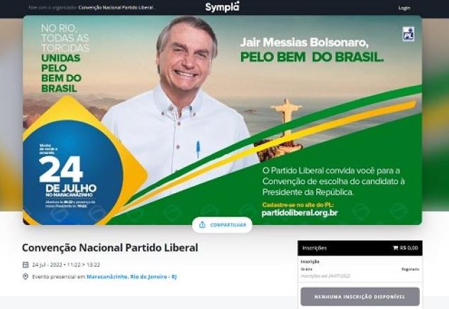 PL cancela 40 mil inscrições falsas para convenção de Bolsonaro no RJ; Opositores reservaram ingressos gratuitos visando boicotar o evento