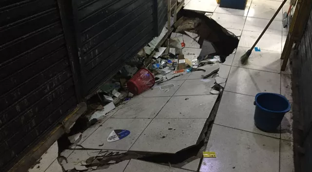 Piso de Camelódromo do Alecrim cede e boxes são interditados após problemas em sistema de drenagem