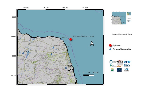 RN registra novo tremor na costa do Litoral Norte