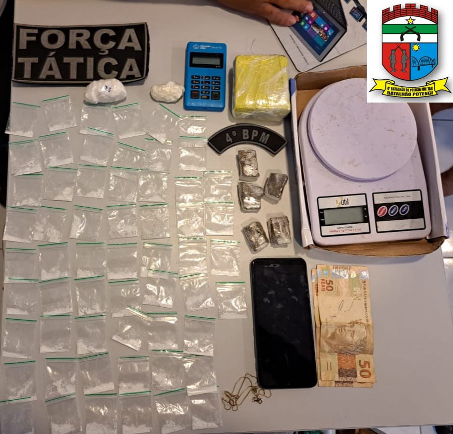 4° BPM apreende homem suspeito de tráfico de drogas no Pajuçara, zona norte de Natal