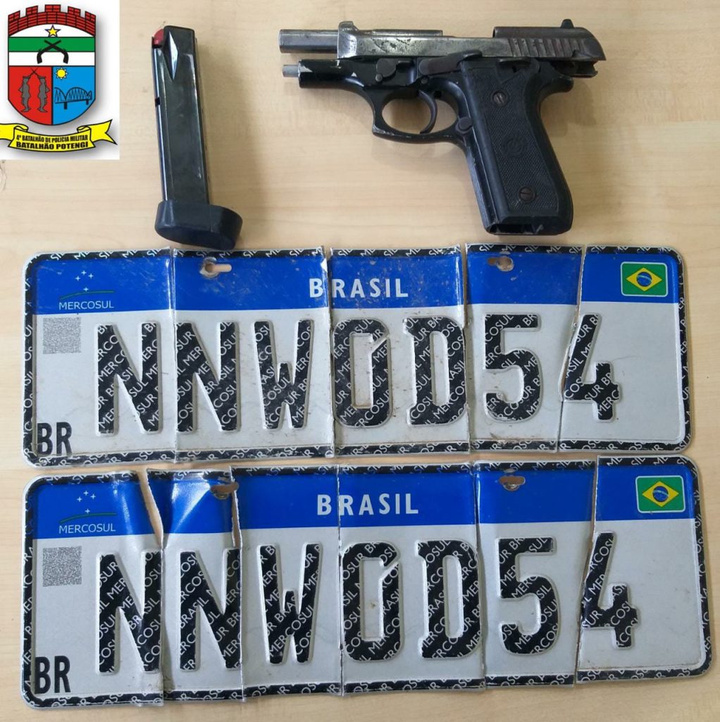 4° BPM apreende homem por porte ilegal de arma de fogo e posse de peças de veículo roubado no bairro Lagoa Azul, zona norte de Natal