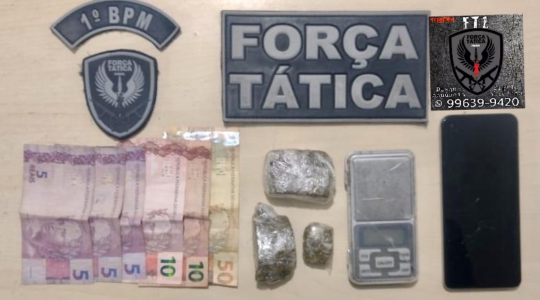 1° BPM prende suspeito de tráfico de drogas na comunidade da Guarita, Alecrim, zona leste de Natal