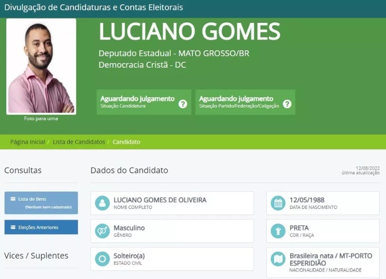 Política Foto do ex-BBB Gil do Vigor é utilizada em registro de candidatura de deputado de MT no TSE