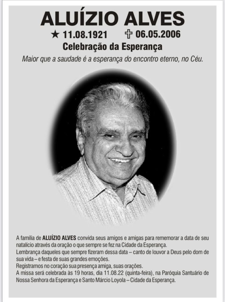 Natalício de Aluízio Alves será lembrado com missa na Cidade da Esperança