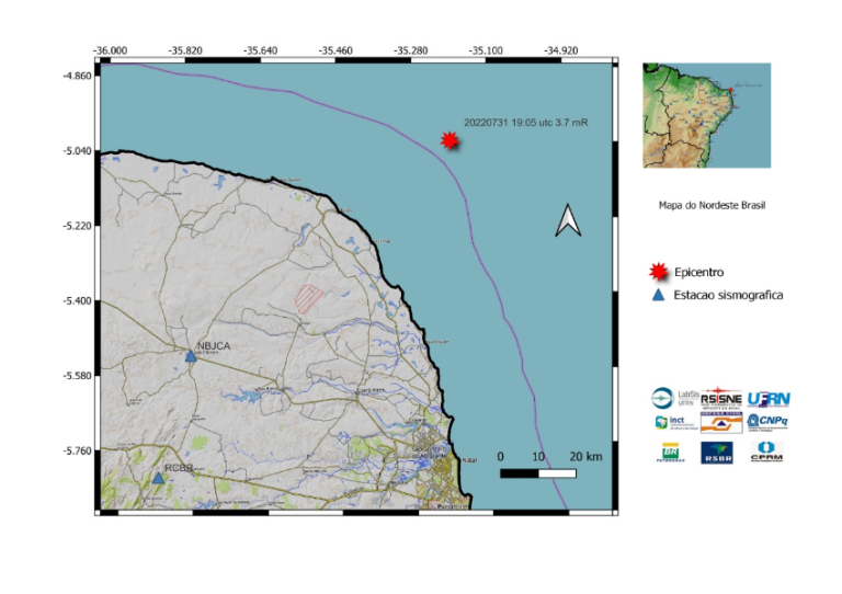 RN registrou 8 tremores de terra em 24 horas