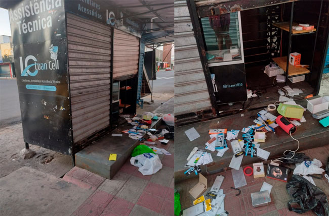 Banca de consertos de celulares é arrombada durante a madrugada no Centro de Mossoró