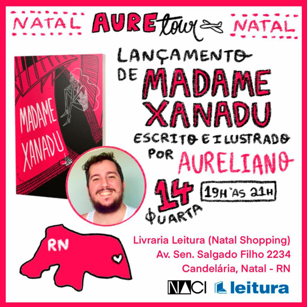 Sucesso na literatura entre os jovens, escritor Aureliano faz tour pelo Nordeste para lançar Madame Xanadu