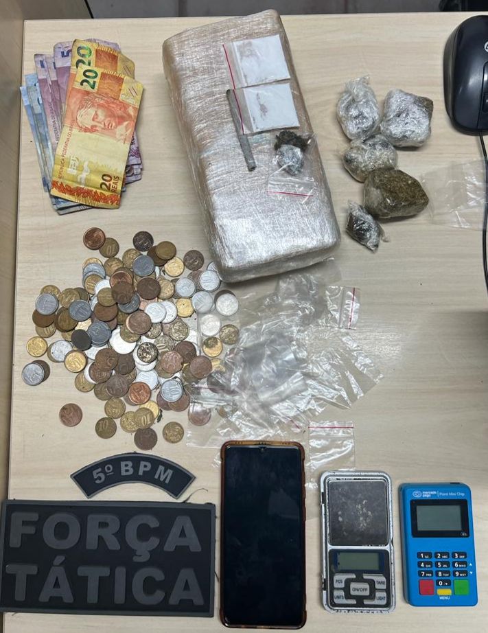 5° BPM prende mulher suspeita de tráfico de drogas em Nova Descoberta