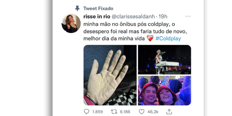 Mossoroense viraliza após postar foto na volta do show de Coldplay