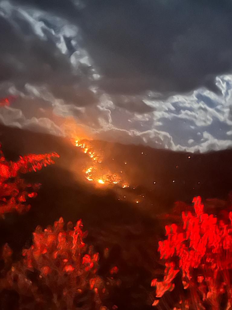 Incêndios se espalham no município de Serra Negra e Corpo de Bombeiros intensifica combate