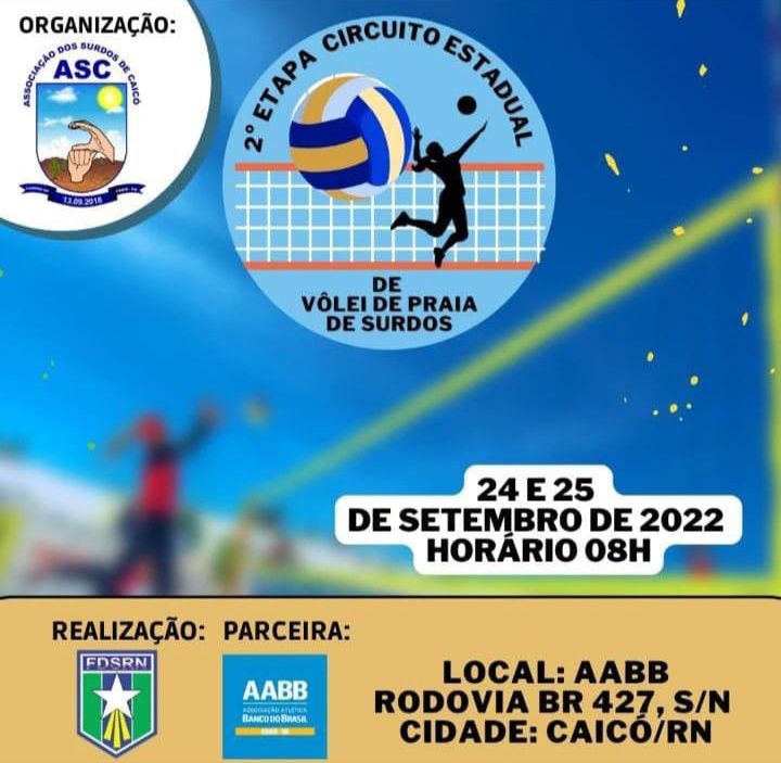 Associação de Surdos (ASC) vai promover Circuito Estadual de Vôlei e festa à fantasia em Caicó