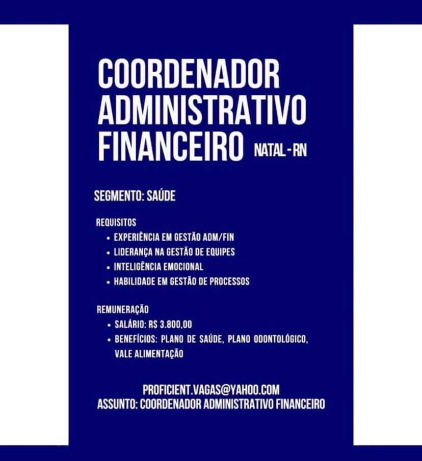 Coordenador Administrativo Financeiro