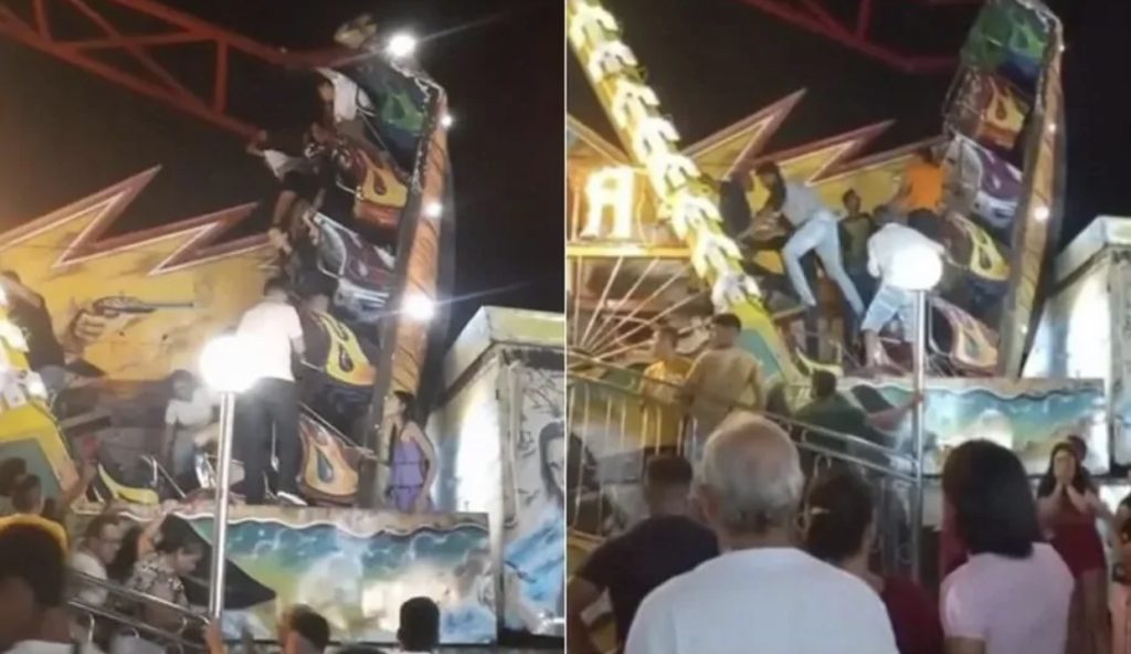 Brinquedo parte ao meio e deixa feridos em parque de diversão no Ceará