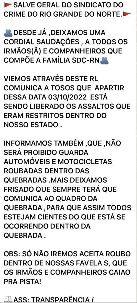 Polícia PM não confirma “salve”, mas vai reforçar segurança em Areia Preta e Petrópolis