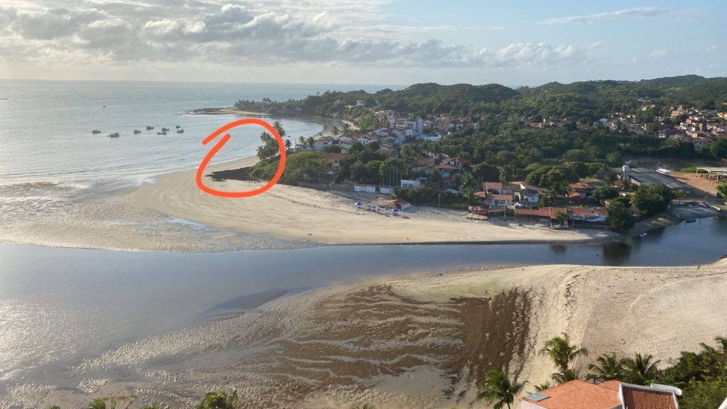 Incêndio atinge vegetação na praia de Pirangi do Sul e ameaça casas