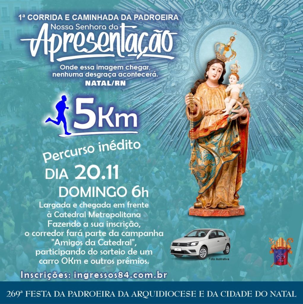 Abertas inscrições para 1ª corrida da festa da padroeira de Natal