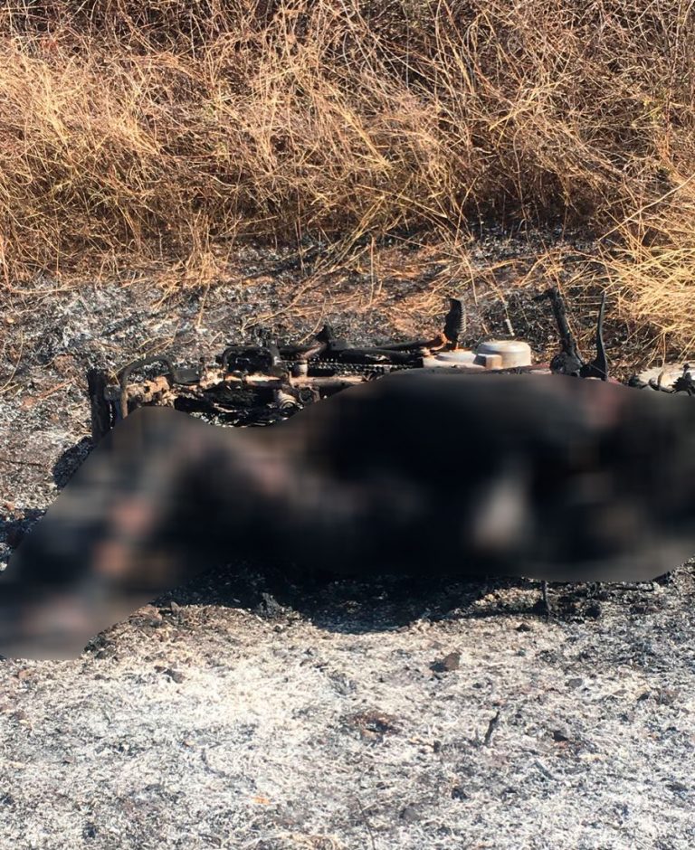 Corpo carbonizados é encontrado ao lado de moto queimada entre Itaú e Rodolfo Fernandes na região do Alto Oeste Potiguar