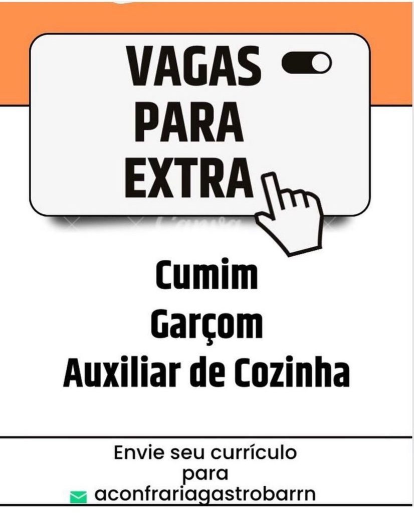 Cumim, garçom e auxiliar de cozinha