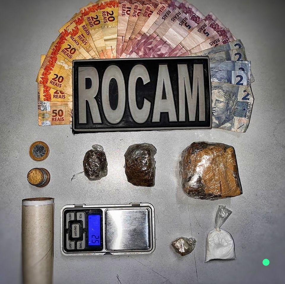 ROCAM detém suspeito de tráfico de drogas no bairro Alecrim