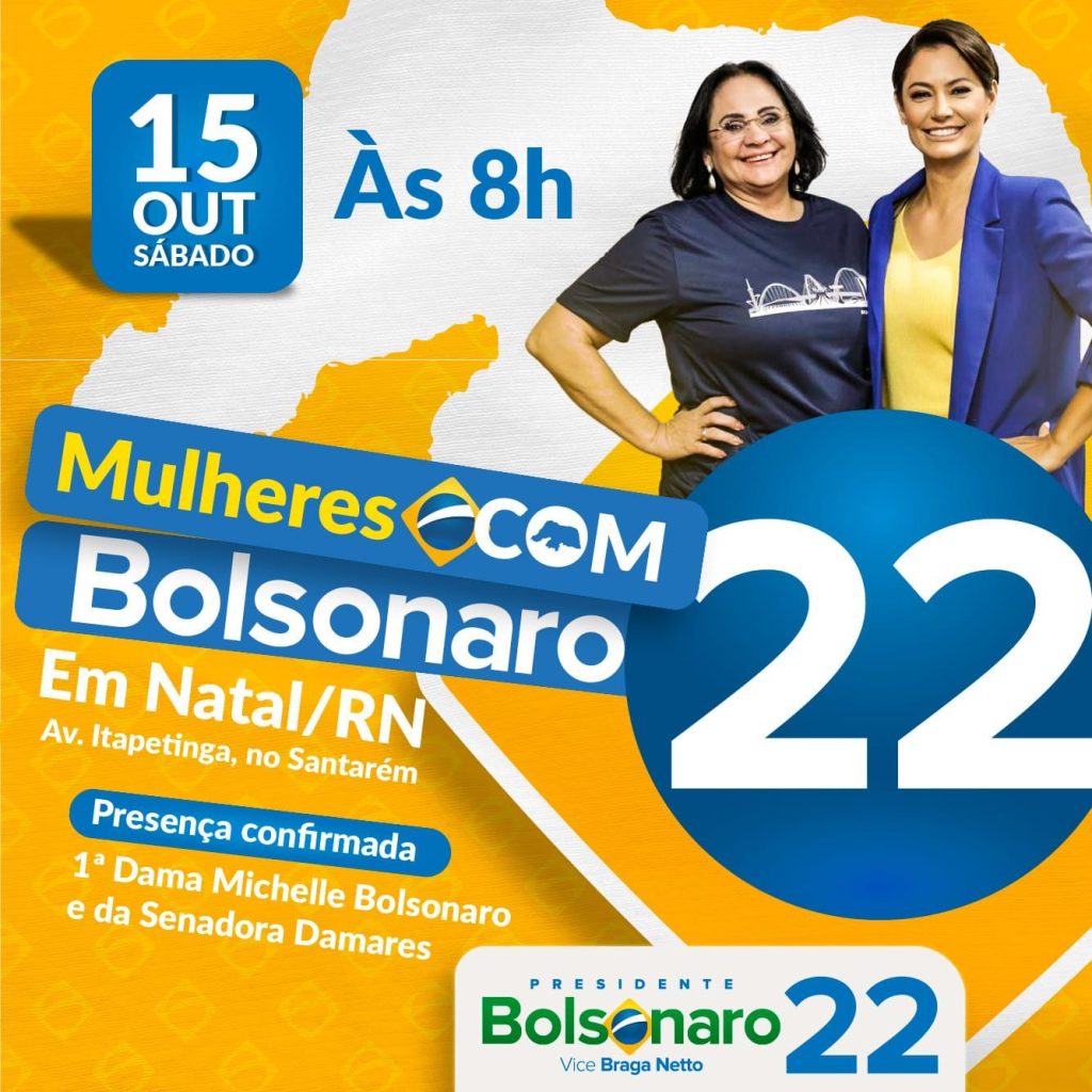 Evento ‘Mulheres com Bolsonaro’ acontecerá em Natal no próximo sábado (15)