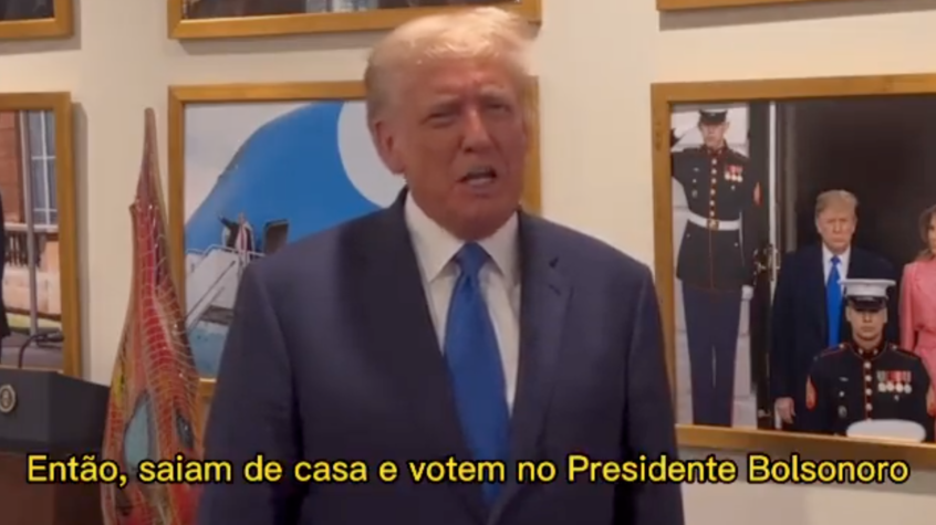 “Saiam de casa e votem no presidente Bolsonaro”, pede Trump