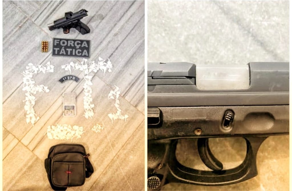 1° Batalhão da PM apreende menor suspeito de tráfico de drogas e portando arma de fogo de forma irregular, no Passo da Pátria