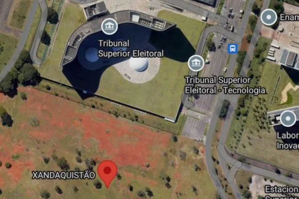 Usuários criam Xandaquistão no Google Maps, ao lado do TSE, em Brasília