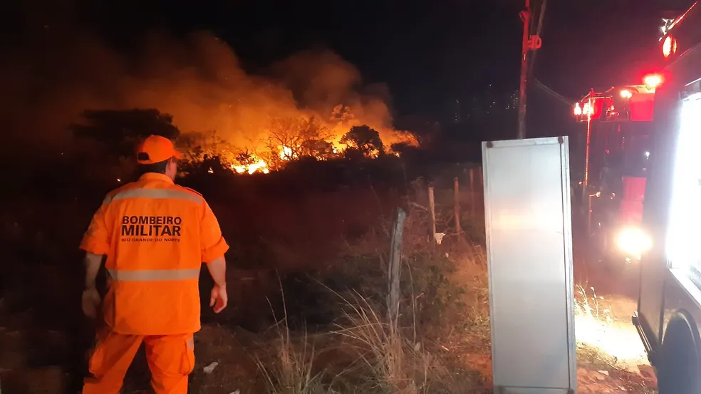 Incêndio atinge área de mata na Grande Natal