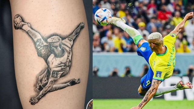 Torcedor brasileiro tatua golaço de Richarlison na vitória contra a Sérvia