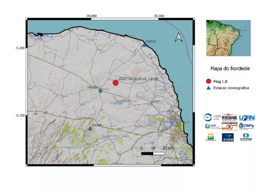 RN registra sequência de 12 tremores de terra durante a madrugada em João Câmara