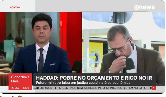 Comentarista da GloboNews engole mosquito durante transmissão ao vivo; assista