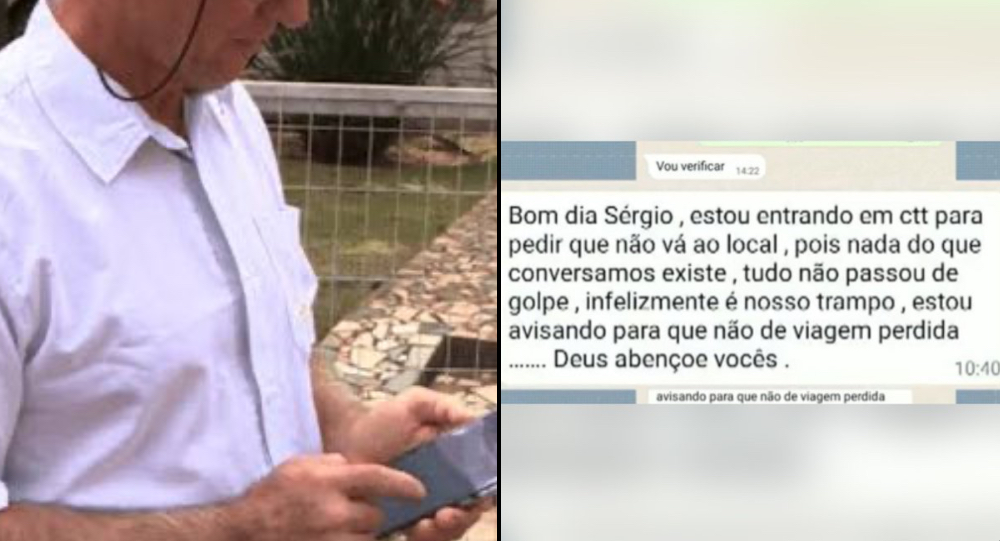 Golpista diz para vítima não viajar após receber por falsa locação na praia: ‘Nosso trampo’