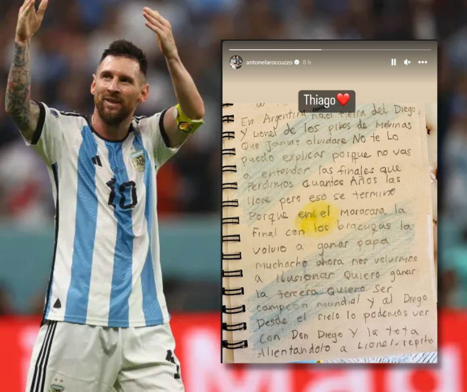 Filho escreve mensagem para Messi antes da final: ‘Quero ser campeão do mundo’